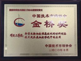 202010金桥奖-（新型生物相容性高效吸附质料制备手艺及其在血液净化中的应用）